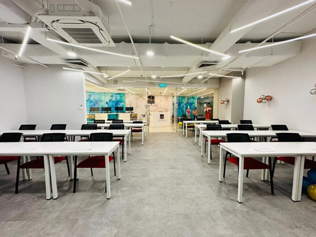 Large windows and natural light in the Beach Road training room